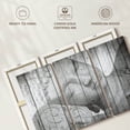 thumbnail image 6 of Elephant Stock Sleeping Buddha Wall Art - Horizontal Multi Panel Canvas - Living Room Wall Decor - People Multi Panel - Gray And White Decor - 50" x 32", 6 of 8