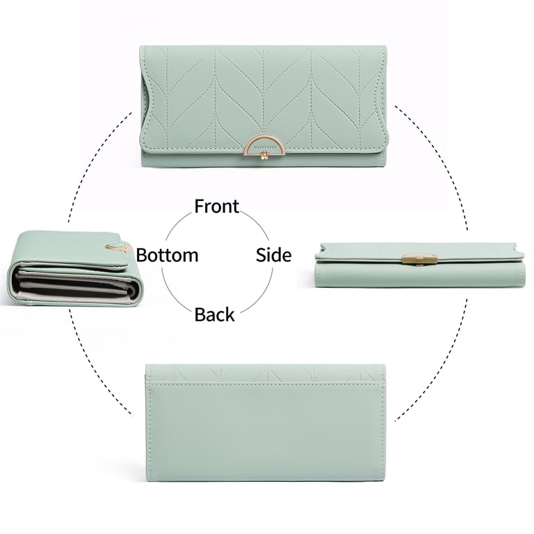 KALUNMA Women's Leather Trifold Wallet, RFID Blocking photo 5
