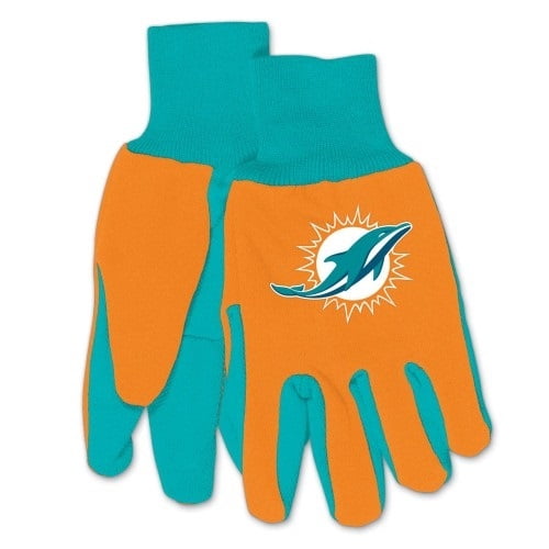 Miami Dolphins Two Tone Adult Size Gloves by McArthur