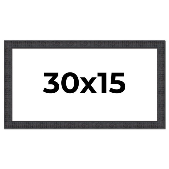 30x15 Frame Brown Rustic Solid Wood Picture Frame 1.5 Inches Wide | Interior Frame Depth 0.5 Inches