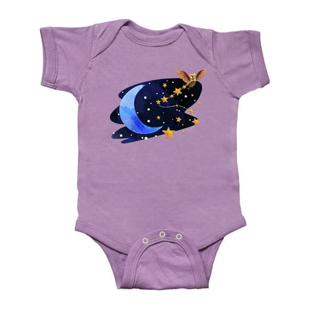 

Inktastic Owl Decorating the Night with Moon and Stars Gift Baby Boy or Baby Girl Bodysuit