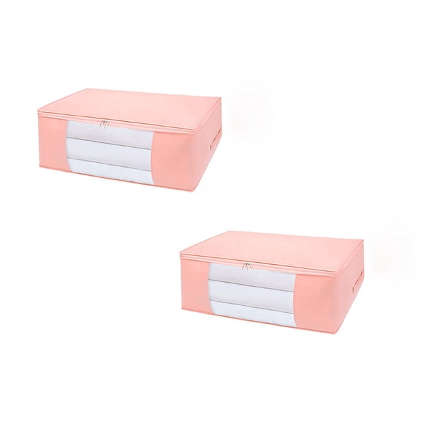Oleegame 2PC Storage Clothing Bags Storage Containers Clothes Organizer With Reinforced Handle Sturdy Woven Fabric For Blankets Bedding With Zipper