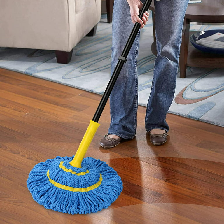 Self-Wringing Twist Mops for Floor Cleaning, KeFanta Microfiber Floor Mop  with 57  Long Handle, Easy Wringing Mop for Hardwood Commercial Household
