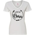 thumbnail image 3 of Inktastic World's Best Oma Women's V-Neck T-Shirt, 3 of 5