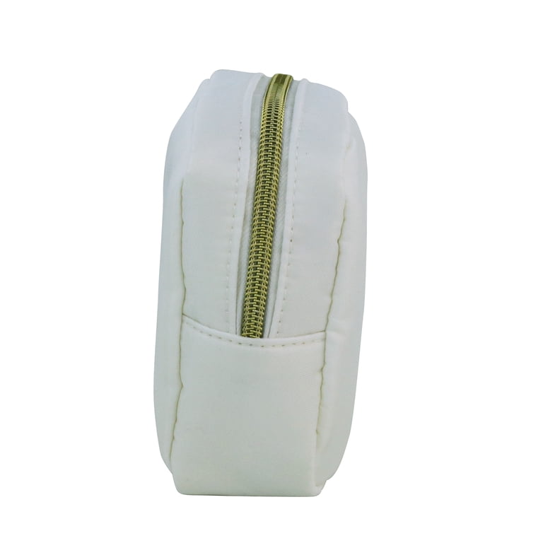 Hello Hobby Small White Craft Storage Bag with Gold Zipper, 5x2x4