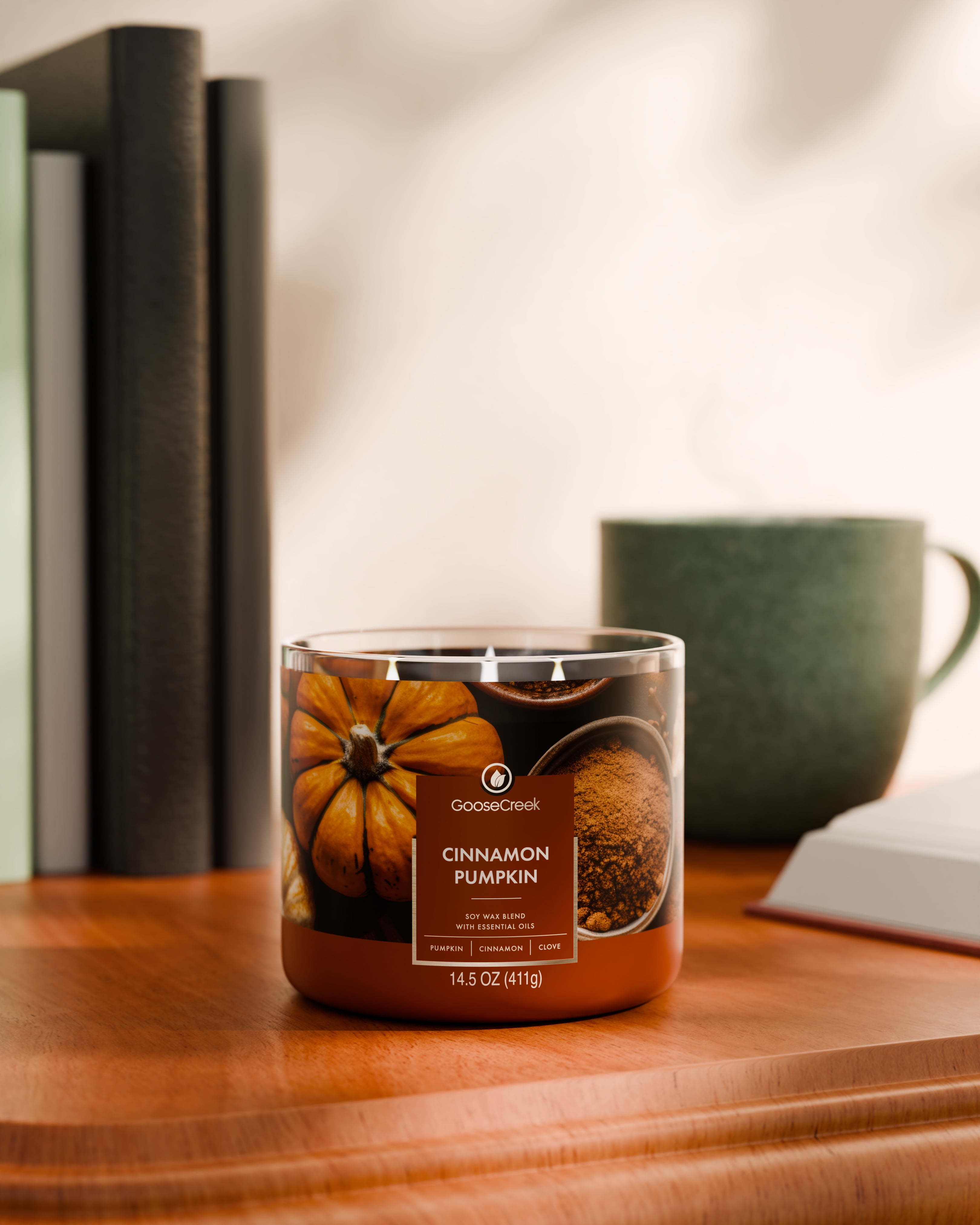 Goose Creek 3-Wick Cinnamon Pumpkin Scented Jar Candle, 14.5oz