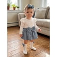 thumbnail image 4 of Loicainy Newborn Baby Girls Summer Romper Dress 3 6 9 12 Months Long Sleeve Skirt Jumpsuit Long Socks Headband Clothes Set, 4 of 9