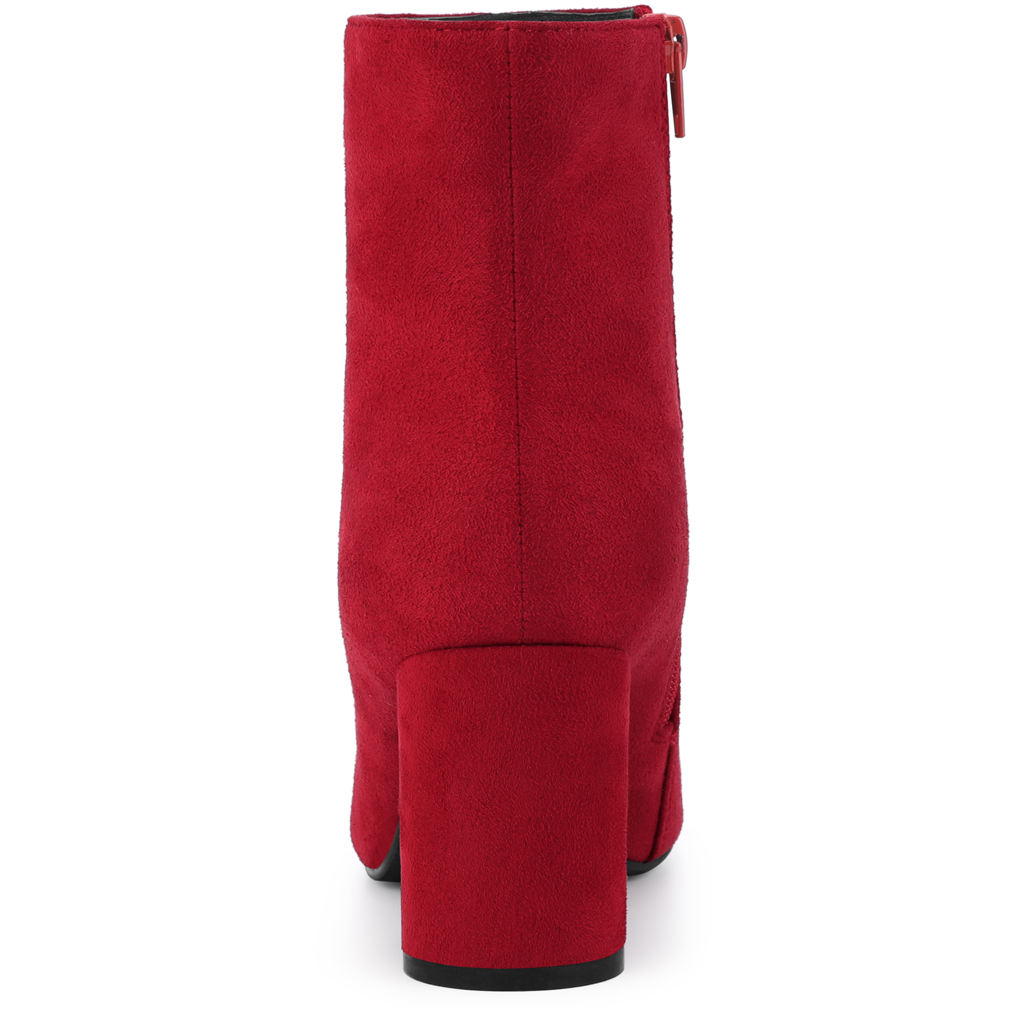 DARING DIVA Pointy Toe Side Zip Block Heel Ankle Boots Red 9.5