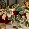 thumbnail image 5 of 10 Pcs Artificial Holly Berries, 5.12 inch Faux Berries Holly Leaves, Fake Berries with Green Leaves Christmas Tree Wreath Decor and Gift Box Warp, 5 of 7