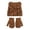 Brown, variant on Baby Bear Ears Knit Beanie and Mittens Set, Toddler Winter Warm Hat Gloves Kit, Cute Ribbed Knitted Cold Weather Accessory for Baby Boys Girls Daily Outdoor Wear(Coffee,6-24 Months)