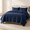 Navy Blue-King(104"x90"), variant on Blue Cross California Cal King Size Quilt Set Oversized Striped Lightweight Soft Bedspread Farmhouse Rustic Coverlet All Season C