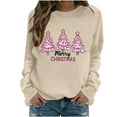 thumbnail image 6 of Women Christmas Sweatshirt Long Sleeve Vintage Vacation Top Holiday Casual Winter Tops Loose Xmas Tree Funny Blouse Trendy Crew Neck Shirt 2025, 6 of 6