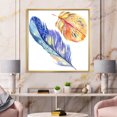 thumbnail image 3 of Designart Plume d'oiseau bleu coloré de l'aile ART MURAL À CADRE FLOTTÉ, 3 of 4