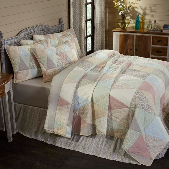 VHC Brands Ava Geometric Patchwork Quilt