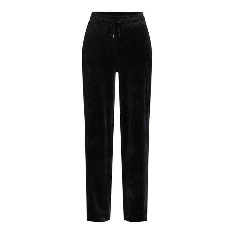 Ladies black velour joggers hot sale