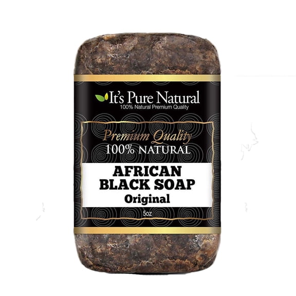 It's Pure Natural African Black Soap Bars Original, 5 oz