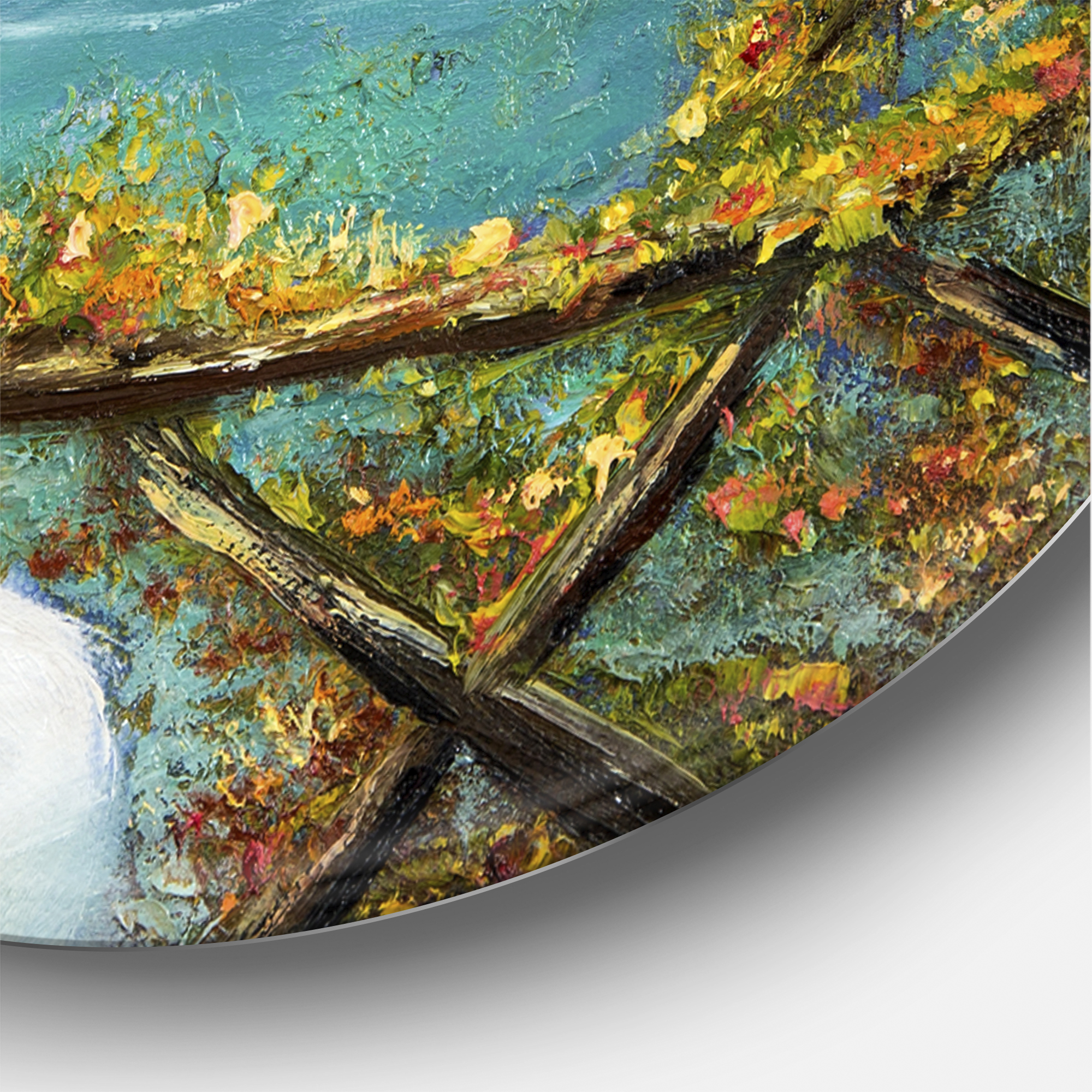 Free Shipping! Designart Blue Ocean View Terrace Metal Wall Art