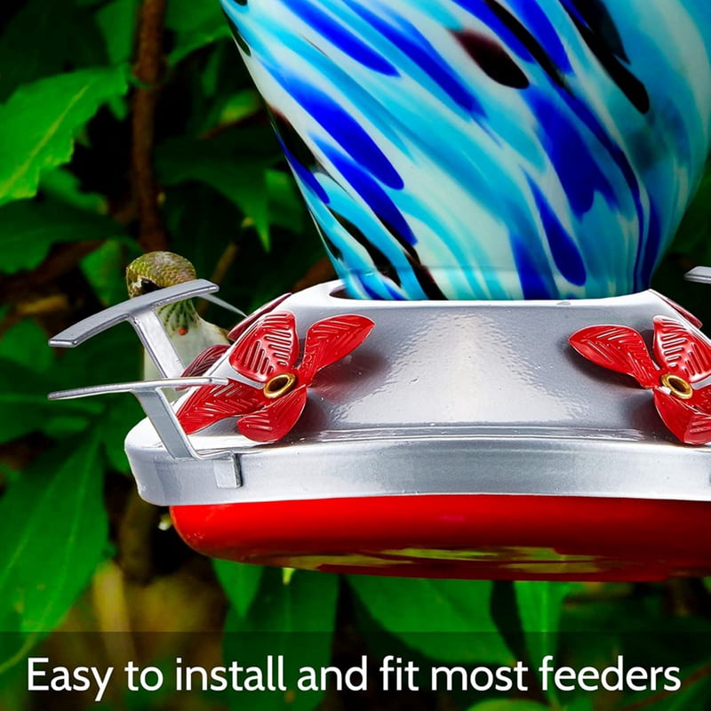 4X Hummingbird Feeder Bottom Base Replacement Parts Set Plastic Outdoors Hummingbird Feeder Bottom Moat Hook Brushes