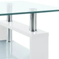 thumbnail image 3 of vidaXL Coffee Table White and Transparent 95x55x40 cm Tempered Glass, 3 of 5