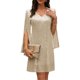 thumbnail image 5 of Vestido COOAN con lentejuelas de encaje formal para invitadas a una boda, cóctel, para mujer, 5 of 9