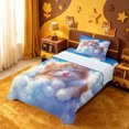 thumbnail image 5 of meiyoeat Dreamy Cloud Kitten Twin Sheets,Orange Cat Print Bedding For Girl,3-Piece,1 Fitted Sheet and 1 Pillowcase, 5 of 6