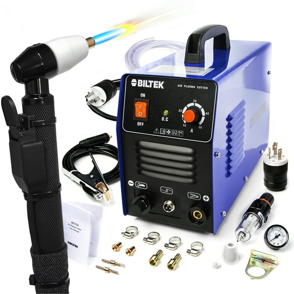 Biltek Plasma Cutter 50A Dual Voltage 110V/220V Cutting Torch Kit, 1/2 Inch, IGBT Technology, Portable Plasma Cutter Machine, Metal Cutter for Steel, Copper, Aluminum, Brass, Other Metals 250V Plug