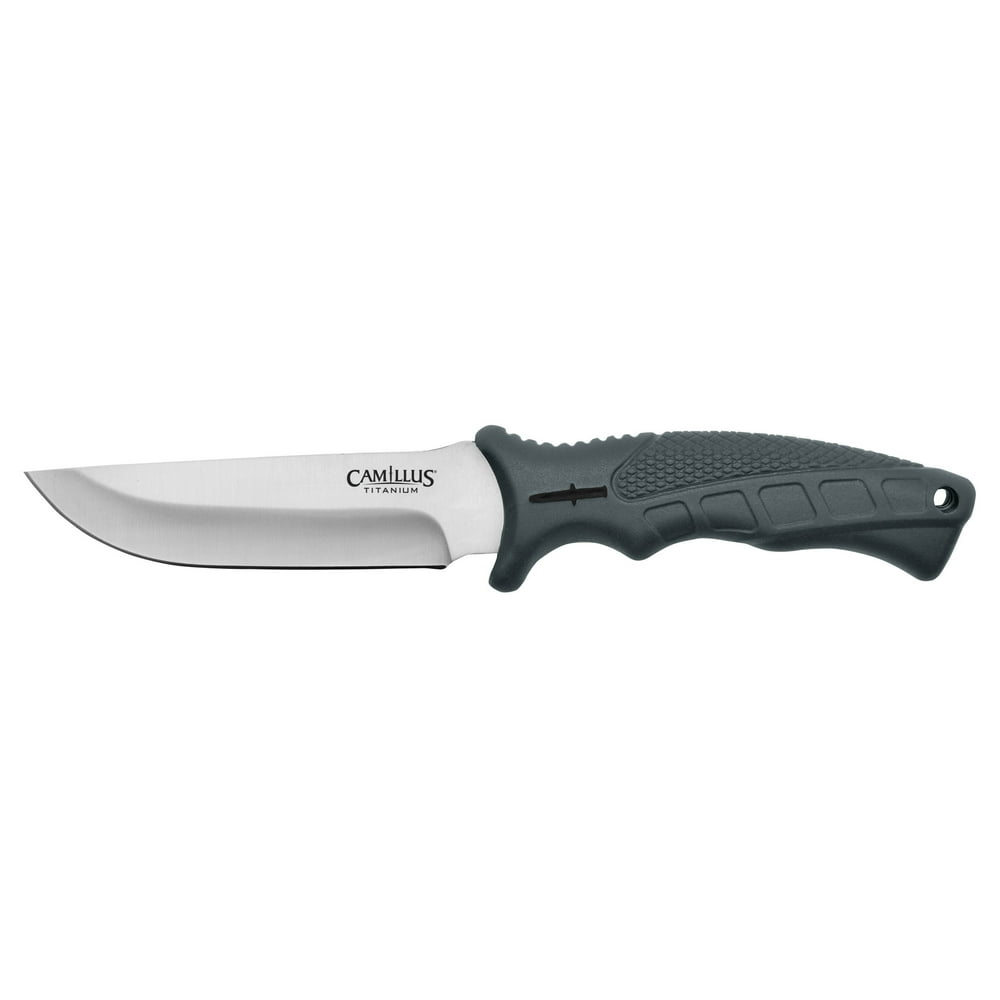 Camillus 9.5" Camp Knife, Titanium Bonded 4.75" Fixed Blade, Camping