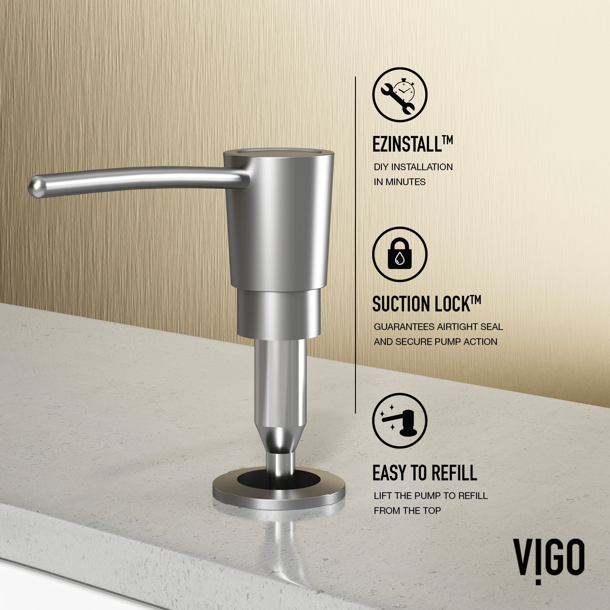 10 oz. Kitchen Soap Dispenser in Stainless Steel