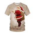 thumbnail image 1 of Camiseta de manga corta con estampado 3d de Papá Noel para hombre, Camiseta holgada de talla grande, Top transpirable cómodo, regalo de Navidad, Verano, 1 of 4