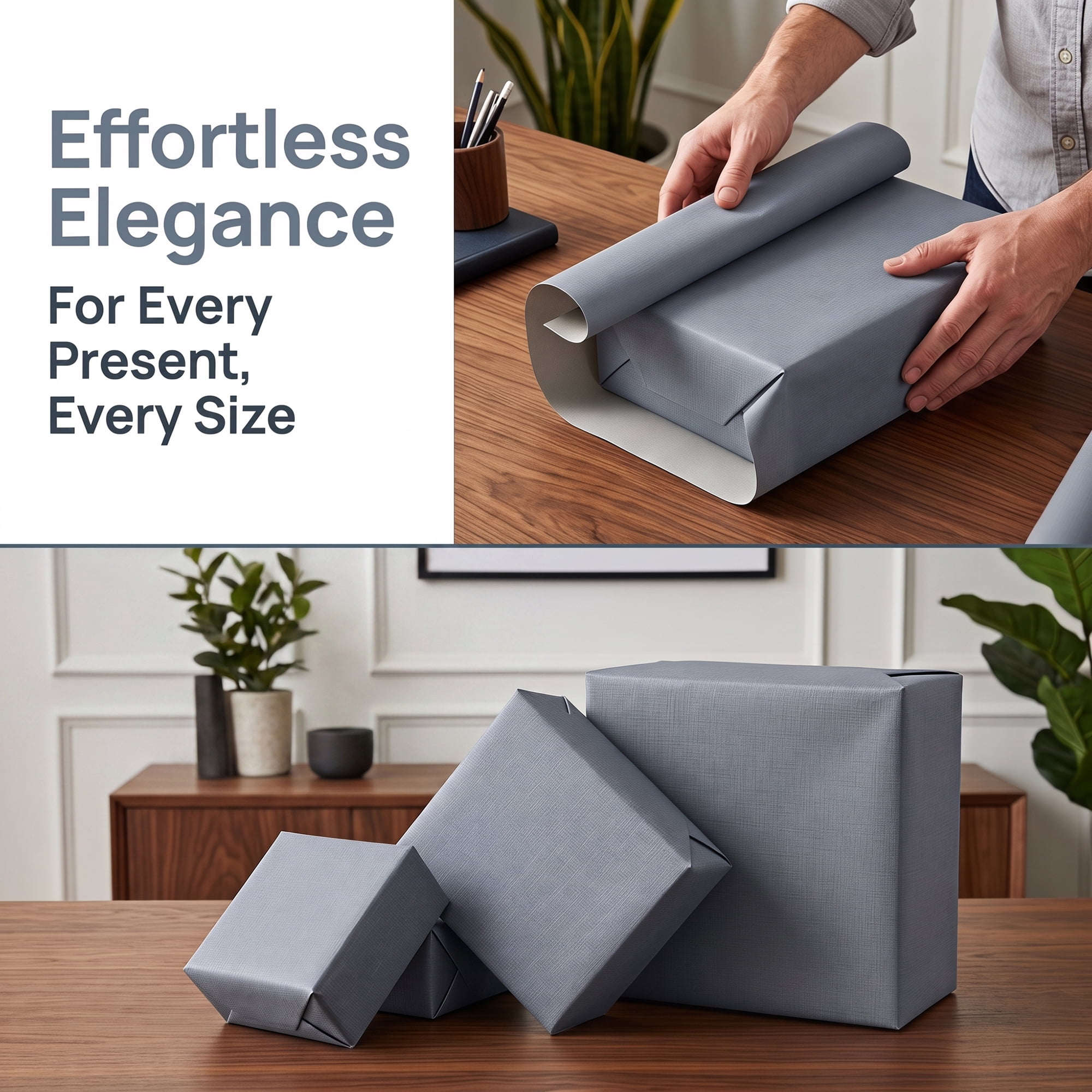 Unique Bargains Heavyweight Wrapping Paper for Gifts and Presentations Gray 27.6" x 19.7"
