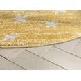 thumbnail image 2 of Well Woven Kosme Yellow Geometric Star Pattern Stain-resistant 4' Round Area Rug (4'), 2 of 7