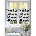 thumbnail image 4 of Cute Cat Sheer Curtains 45 Inch Long 2 Panels, Black Cat Cartoon Animal White Background Light Filtering Rod Pocket Semi Sheer Curtains, Sheer Voile Drapes for Living Room Bedroom, 52"x45", 4 of 5