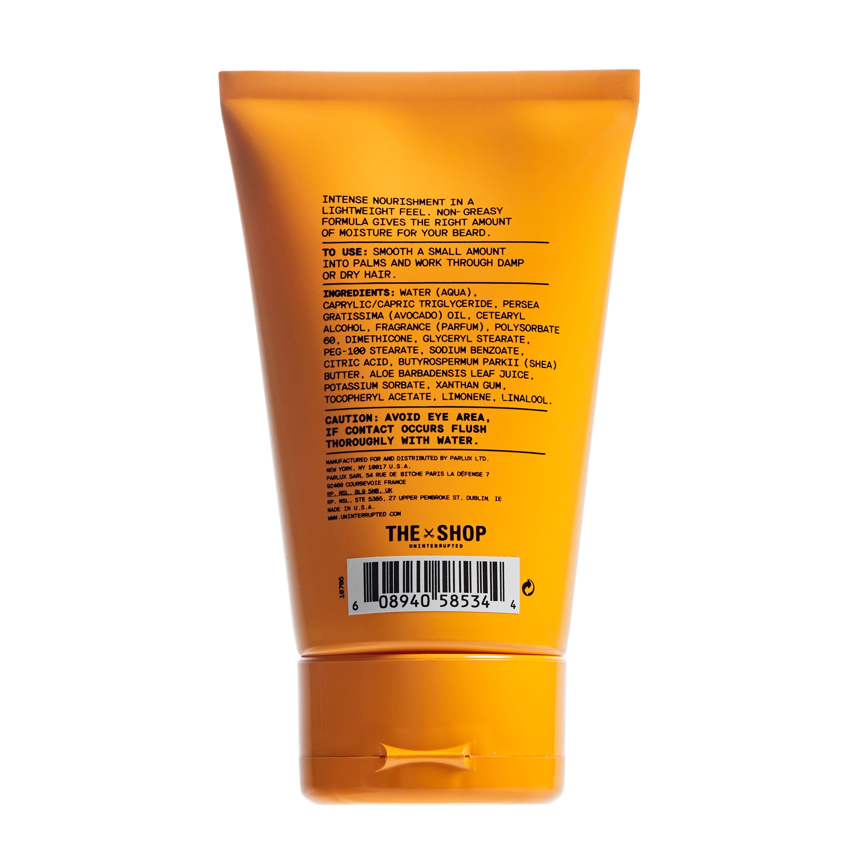 The Shop Beard Cream Leave-in Conditioner with Vitamin E and Avocado, for All Hair Types, 4 fl oz.
