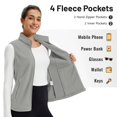 thumbnail image 2 of YUCOLEN Women's Fleece Vest Warm Soft Sleeveless Zip Outerwear Jackets with Zipper Pockets Light Gray M, 2 of 6
