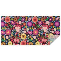 Pioneer Flower Floral Print Pattern Rectangle Tablecloth 60"x120",Waterproof Polyester Rectangle Table Cloth, Wipeable Spillproof Polyester Tablecloth for Dining, Camping, Indoor and Outdoor