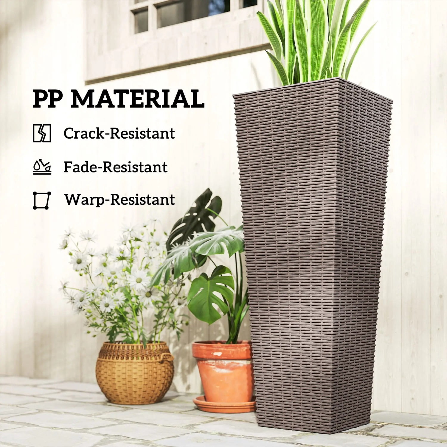 Set of 2 Plastic Flower Pots