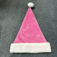 thumbnail image 6 of Christmas Santa Hat for Women Soft Plush Pom Pom Santa Hat Color: Hot Pink Size: One Size, 6 of 6