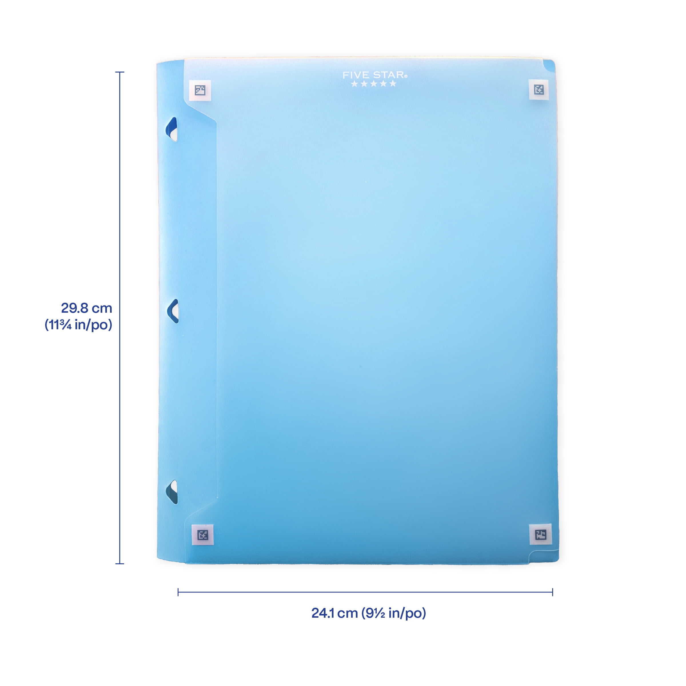 Classeur à deux pochettes Five Star Clearview bleu