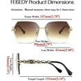 thumbnail image 5 of FEISEDY Classic Rimless Sunglasses Women Metal Frame Diamond Cutting Lens Sun Glasses B2567, 5 of 15
