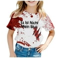 thumbnail image 2 of 2DXuixsh Vêtements pour Filles, T-Shirt Rétro à Manches Courtes, Col Rond, Décontracté, Ample, Basique, Rouge Taille 110, 2 of 4