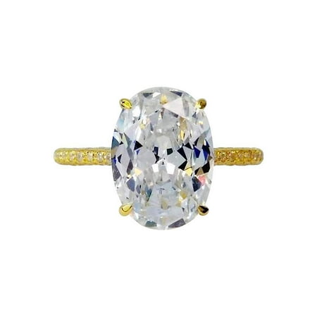 CLEARANCE - Alexandra Dora 5CT Oval Petite French Pavé Crown IOBI Simulated Diamond Ring