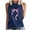 Navy, variant on Tank Tops for Women Plus Size Bow Tie Sleeveless Round Neck Casual Print Tank Top Black M