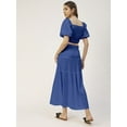 thumbnail image 2 of Moomaya Women Solid Viscose Rayon Casual Skirt, High Waist Smocked Midi Skirt, 2 of 8