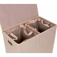 thumbnail image 4 of BirdRock Home Double Laundry Hamper with Lid and Removable Liner - Cream, 4 of 9