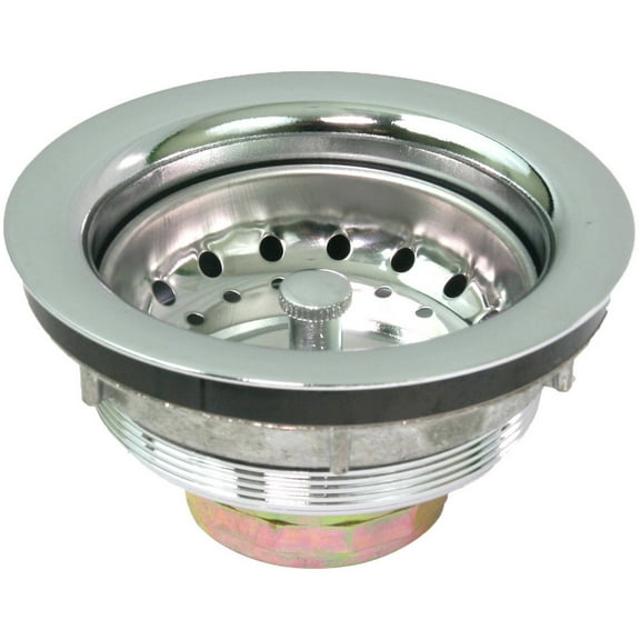 Highcraft Lucky 7 Heavy Duty Chrome Plated Solid Brass Body Sink Drain Strainer, 4 1/2" Flange, Chrome