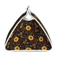 thumbnail image 3 of Lsque Sunflowers Leaves Printed Long Tissue Box Cover Holder, Facial Paper Organizer Dispenser,Triangle with Bottom Belt, PVC Leather Decorative Organizer, 3 of 9