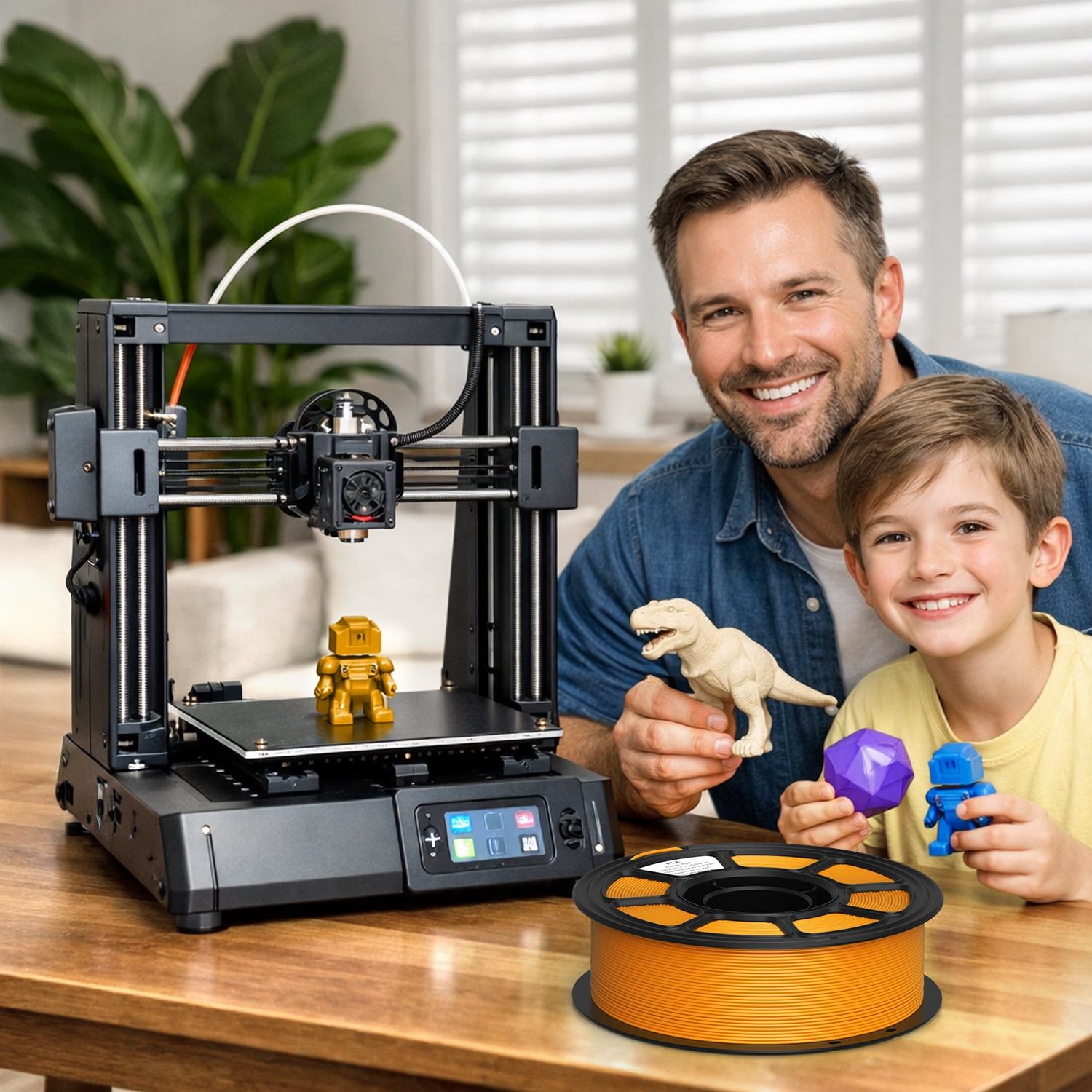 Gold PLA 3D Printer Filament 1.75mm, 1KG Spool, +/- 0.02mm Dimensional Accuracy, No-Clogging & Easy to Print,Works With 99% Of FDM 3d Printers