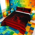 thumbnail image 2 of meiyoeat gradient Letter Pattern Full Size Comforter Sets,Black Red Monogram R Bedding Comforter Set,Black Reversible,3 Pieces,1 Comforter and 2 Pillowcases, 2 of 7