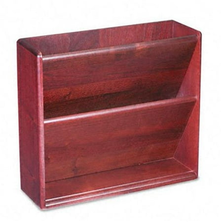 - Hardwood Double Wall File- Letter- 2 Pocket- Mahogany