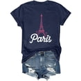 thumbnail image 3 of Graphic Tees for Women T-Shirts Women'S Casual Printed Crew Neck Top for Everyday Comfort and Style Blue S, 3 of 4